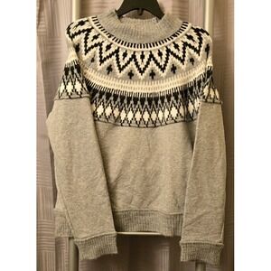 Carbon38‎ Womens Textured Long Sleeve Ribbed Knit Pullover Sweater Gray Size XL